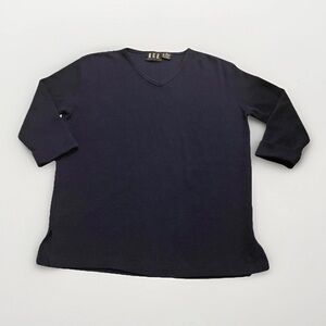 Vintage 90s Rue 21 Sweater Womens Medium Tight Knit Pullover V Neck Roll Cuff